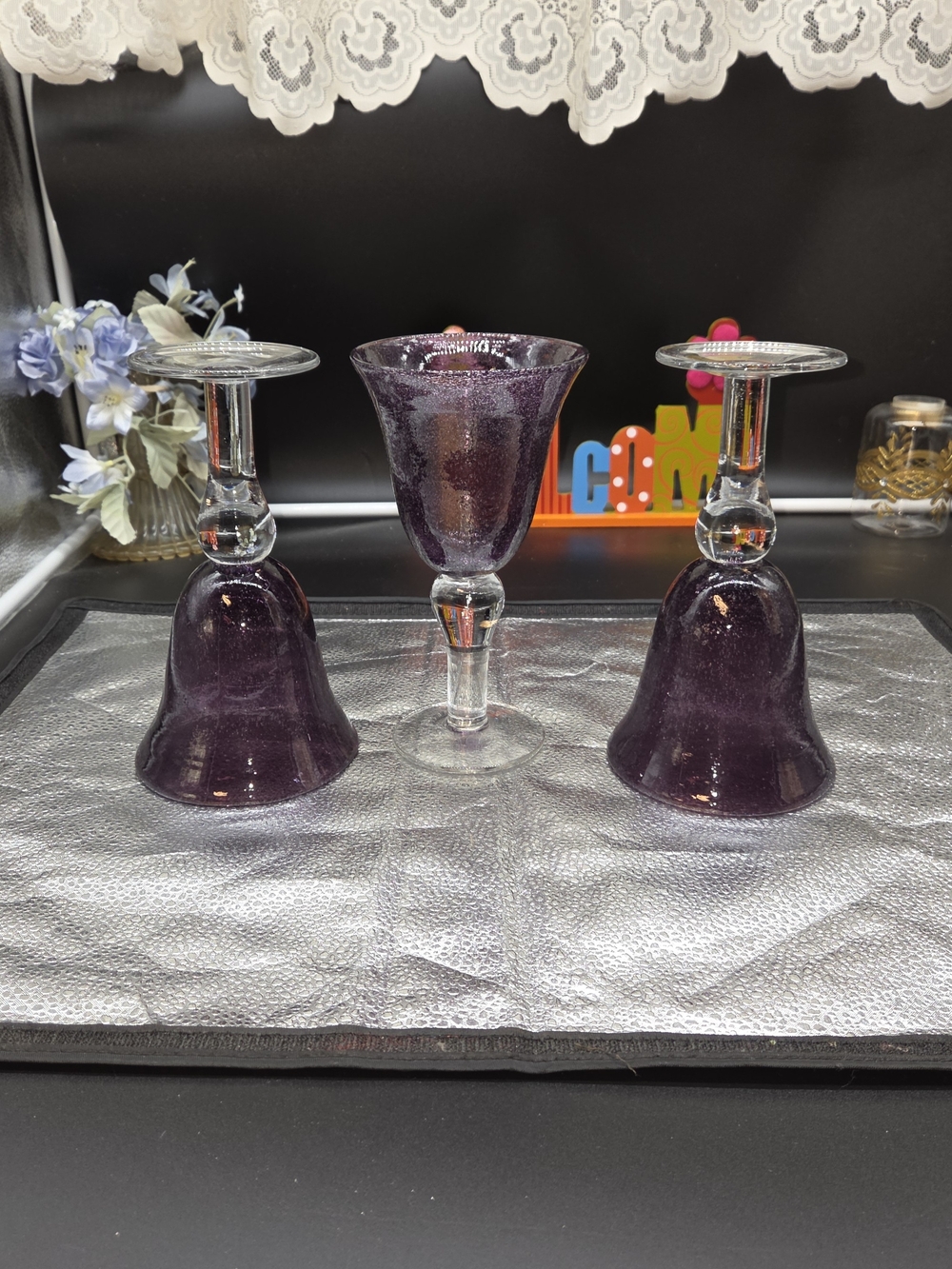 Artland Salute Plum water goblets. 
